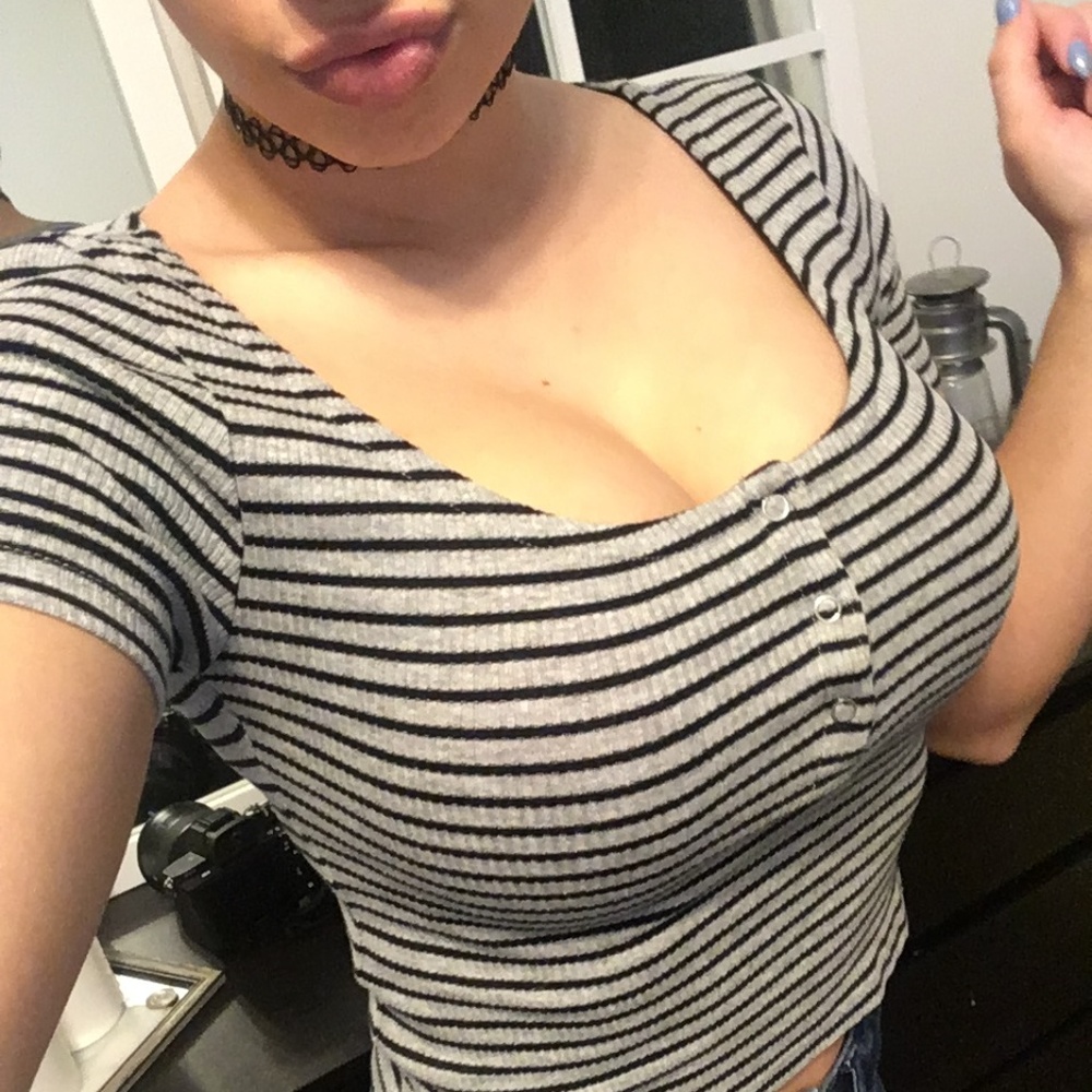 H&M  Striped Crop Top
